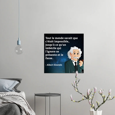 Canvas avec Caricature Inspirante de ''Albert Einstein''.