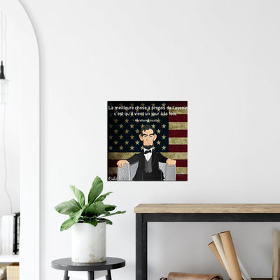 Canvas avec Caricature inspirante de ''Abraham Lincoln''.