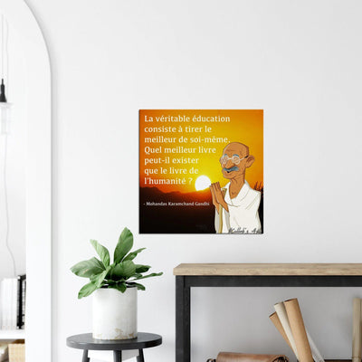 Canvas avec Caricature inspirante de ''Gandhi''.
