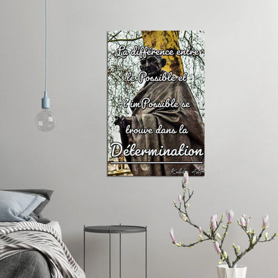 Canvas avec citation Gandhi. ''Détermination''