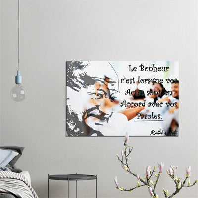 Canvas avec citation Gandhi. ''Paroles''