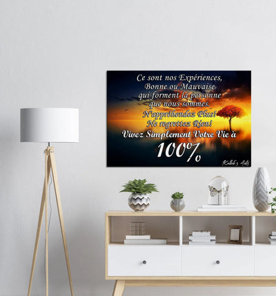 Canvas avec citation inspirante. ''100%''