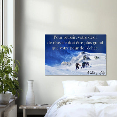 Canvas avec citation inspirante. ''Ambition''