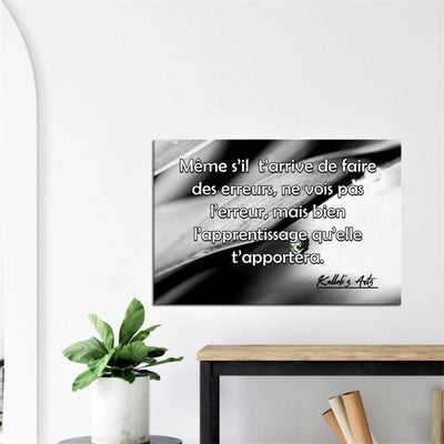 Canvas avec citation inspirante. ''Apprentissage''