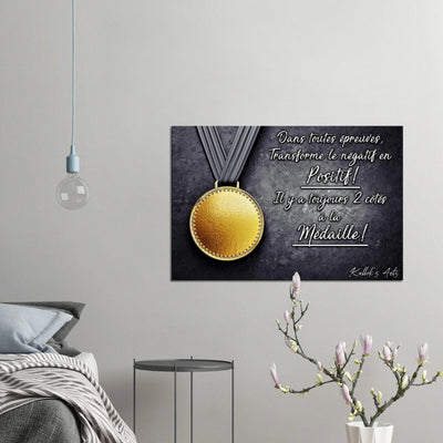 Canvas avec citation inspirante. ''Médaille''