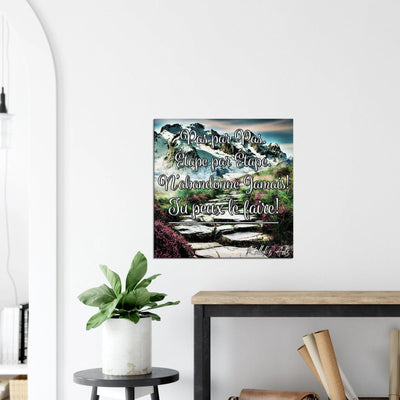 Canvas avec citation inspirante. ''Pas par Pas''