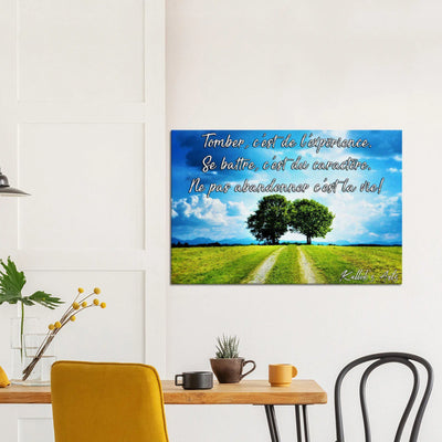 Canvas avec citation inspirante. ''Vie''